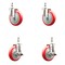 Service Caster 5 Inch 316SS Red Polyurethane Swivel 12mm Threaded Stem Caster Brake, 2PK SS316TS20S514-PPUB-RED-M1215-2-TLB-2 - alternate 4